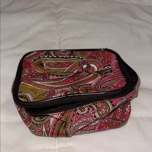 Murval Pink and Gold Paisley Cosmetic Bag